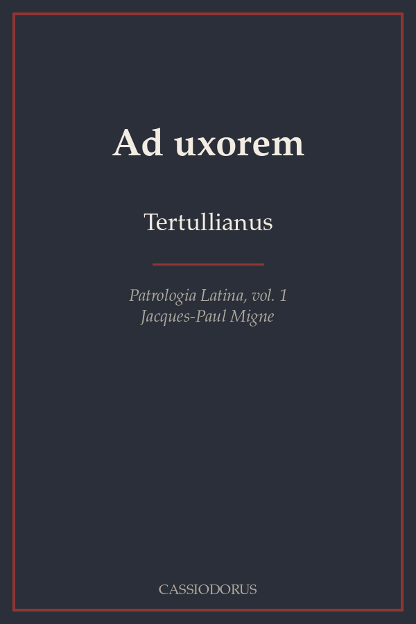 Ad uxorem cover
