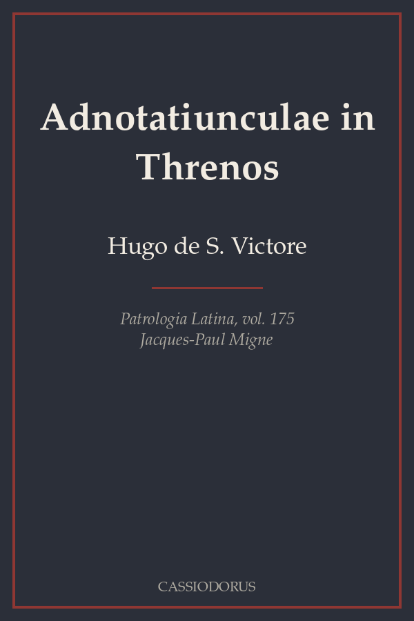 Adnotatiunculae in Threnos cover