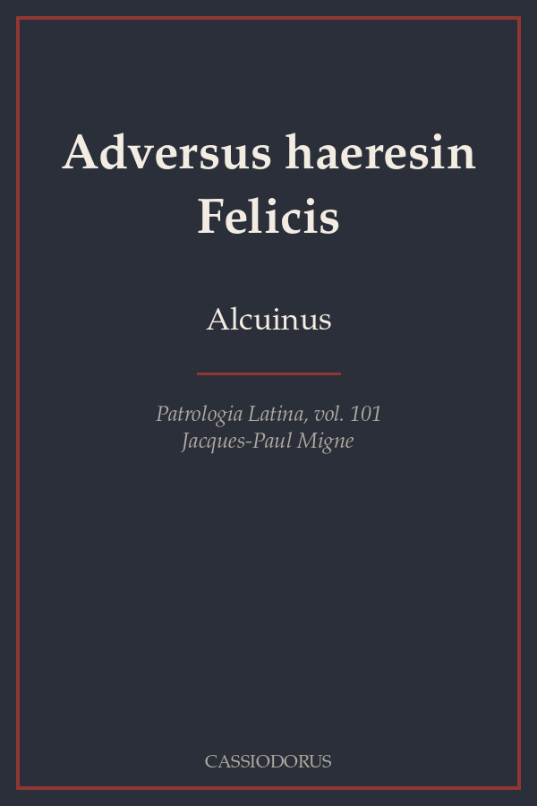 Adversus haeresin Felicis cover