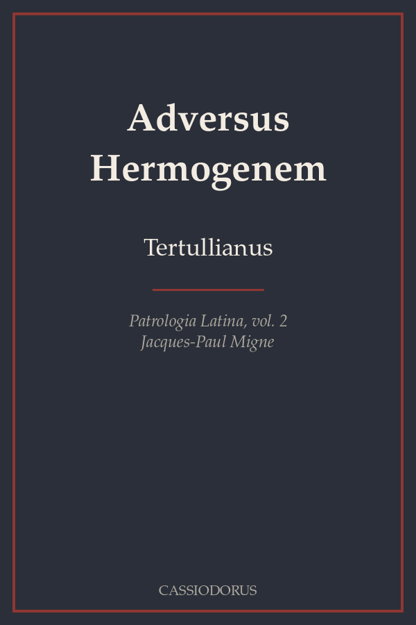 Adversus Hermogenem cover