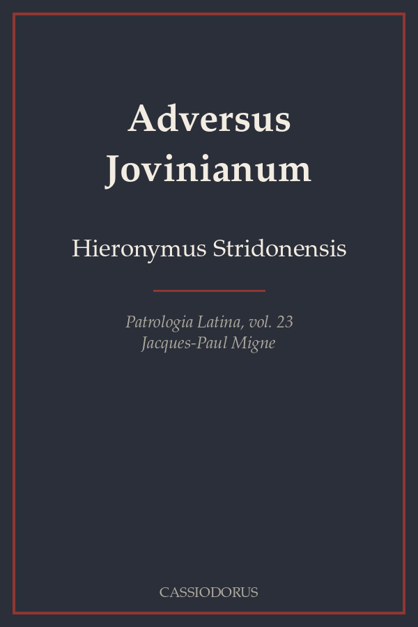 Adversus Jovinianum cover