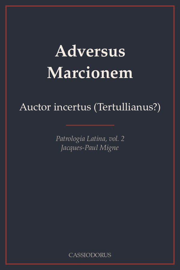 Adversus Marcionem cover