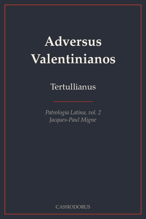 Adversus Valentinianos cover