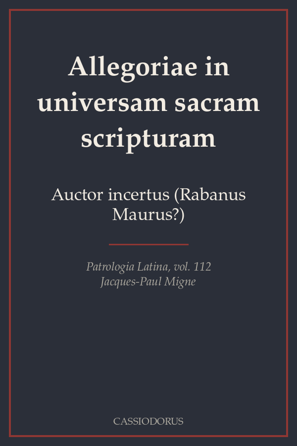 Allegoriae in universam sacram scripturam cover