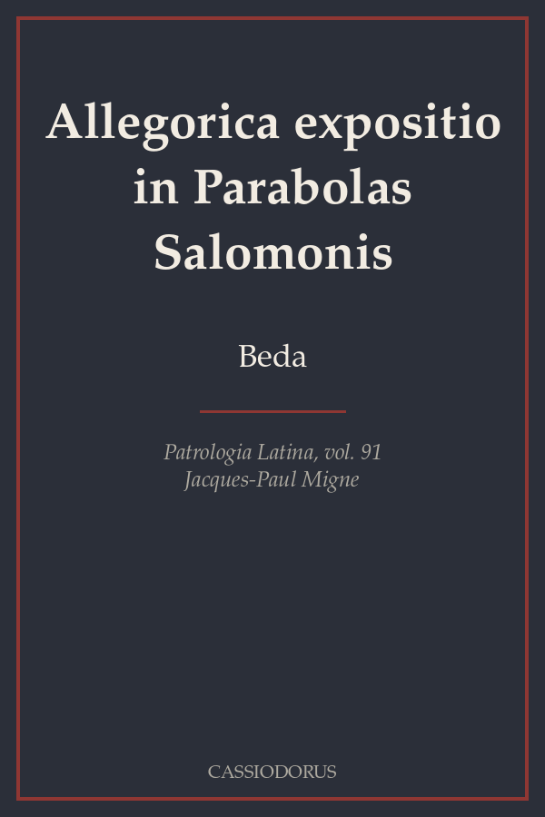Allegorica expositio in Parabolas Salomonis cover