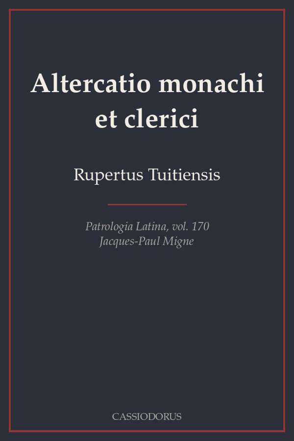 Altercatio monachi et clerici cover