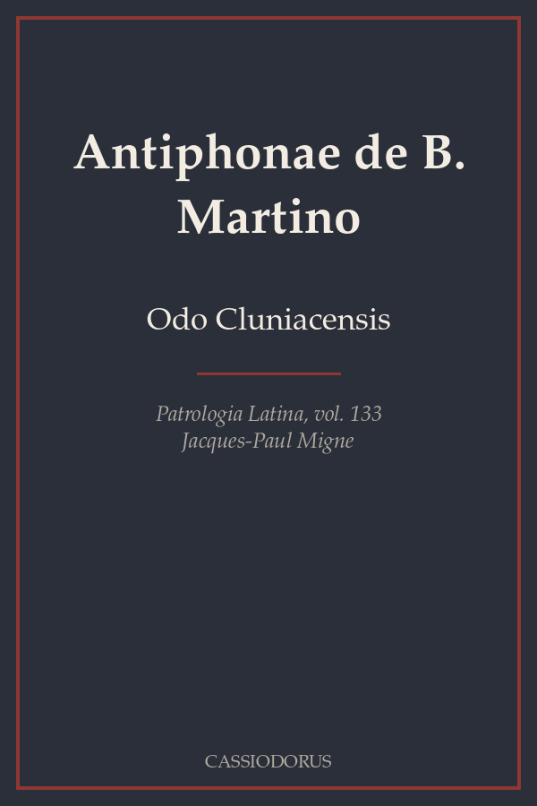 Antiphonae de B. Martino cover