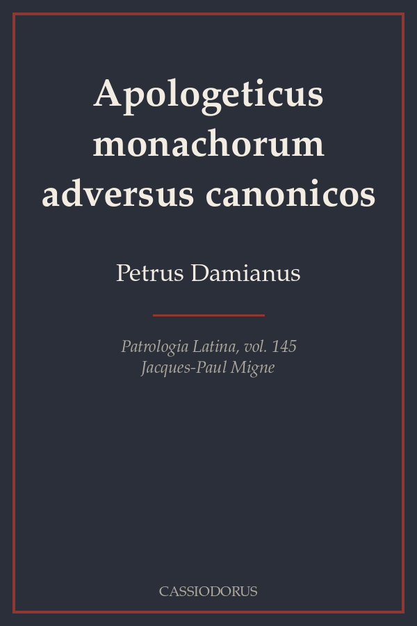Apologeticus monachorum adversus canonicos cover