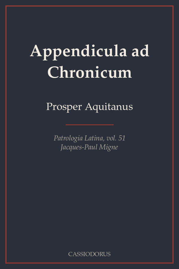 Appendicula ad Chronicum cover