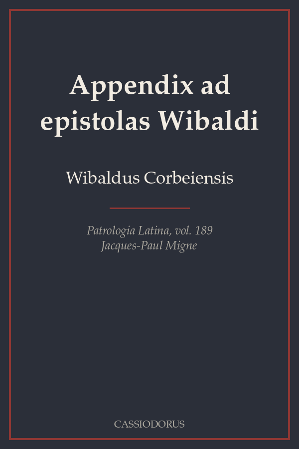 Appendix ad epistolas Wibaldi cover
