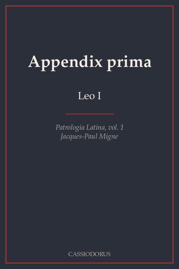 Appendix prima cover