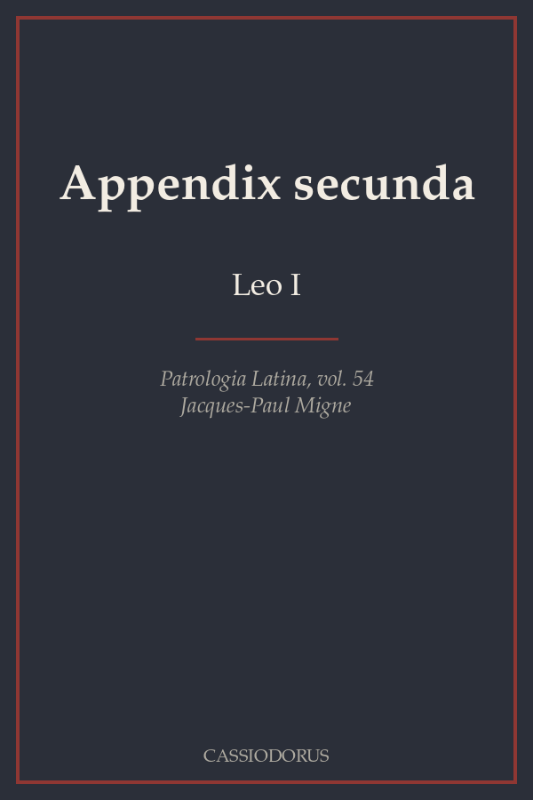 Appendix secunda cover