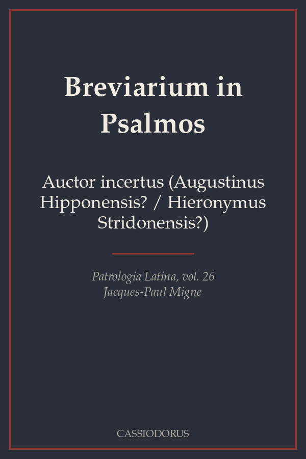 Breviarium in Psalmos cover