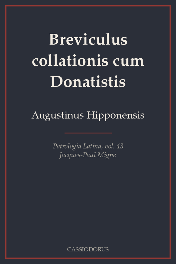 Breviculus collationis cum Donatistis cover