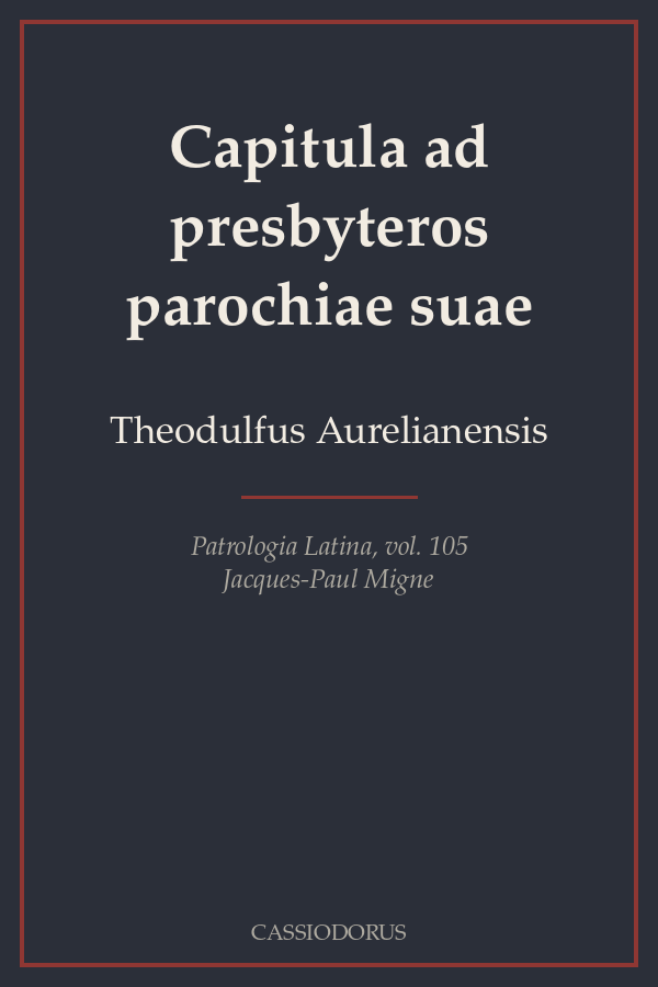 Capitula ad presbyteros parochiae suae cover