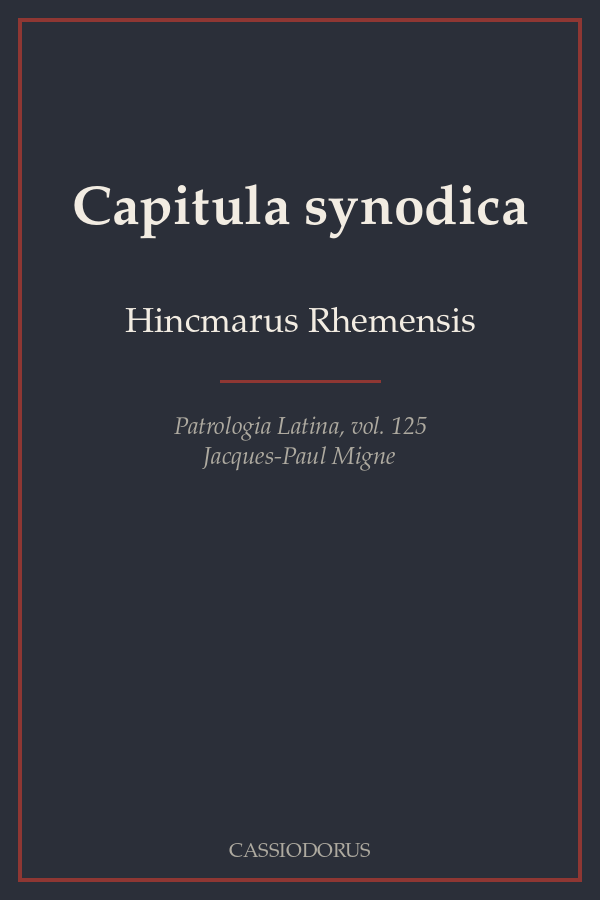 Capitula synodica cover