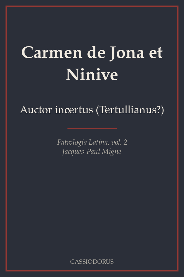 Carmen de Jona et Ninive cover