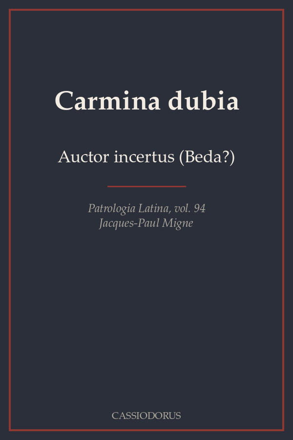 Carmina dubia cover