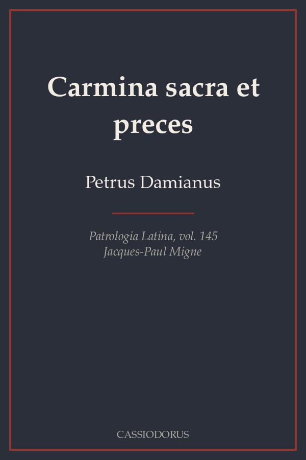 Carmina sacra et preces cover