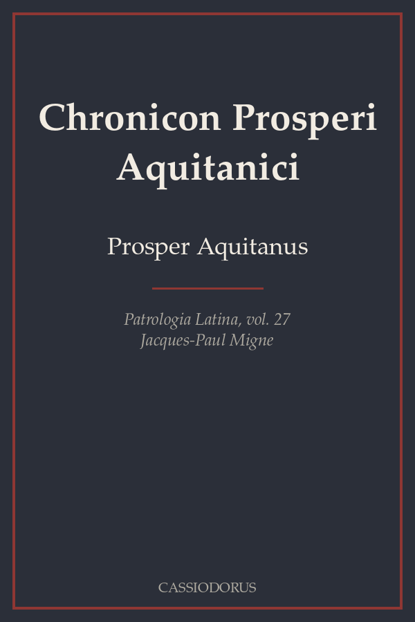 Chronicon Prosperi Aquitanici cover