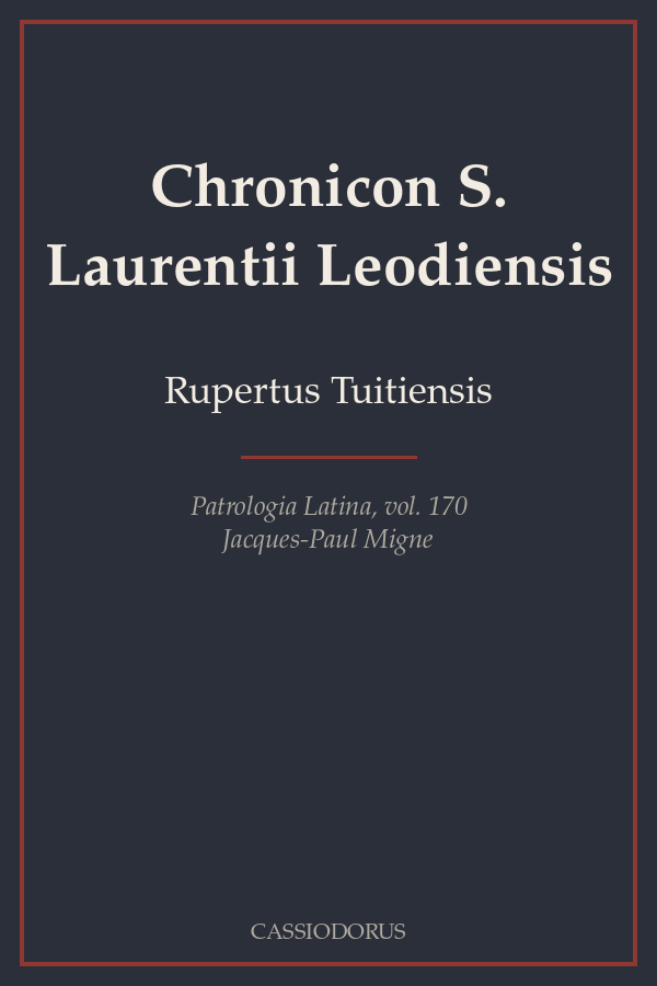 Chronicon S. Laurentii Leodiensis cover