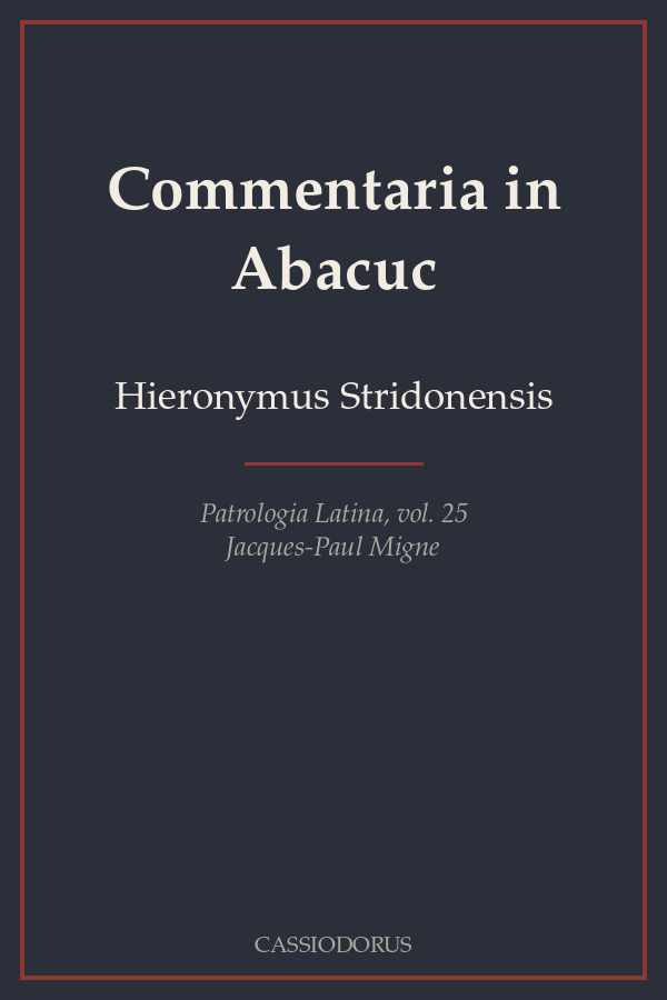 Commentaria in Abacuc cover