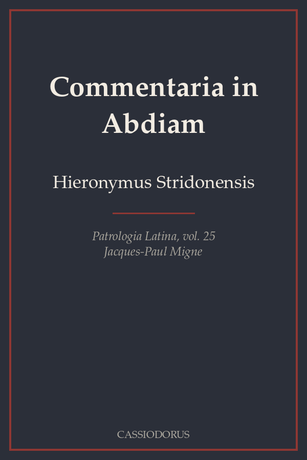 Commentaria in Abdiam cover