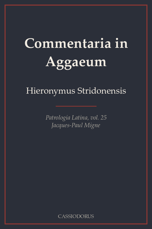 Commentaria in Aggaeum cover