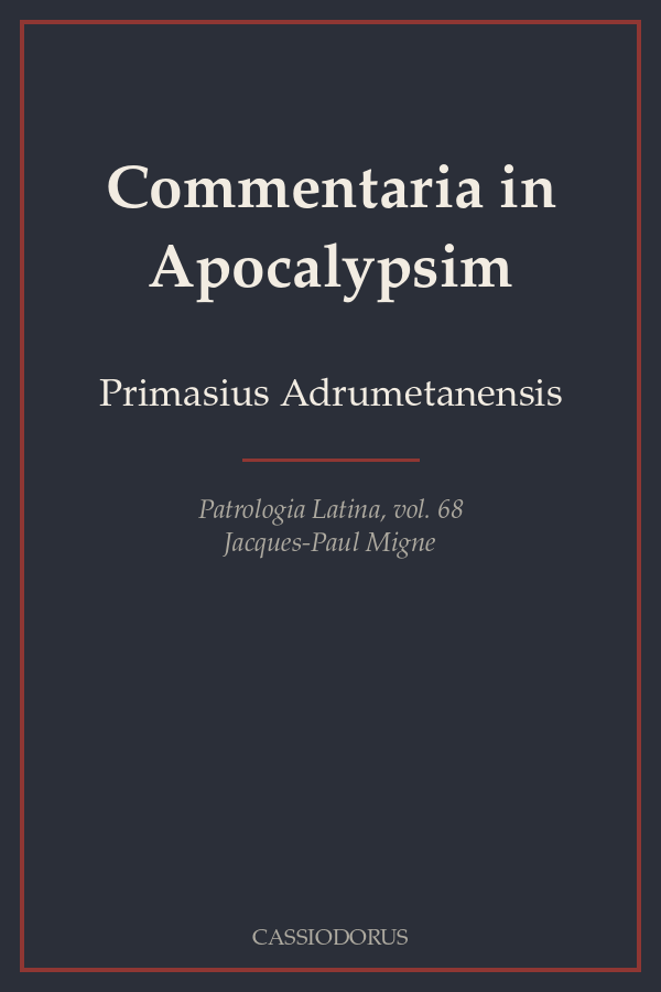 Commentaria in Apocalypsim cover