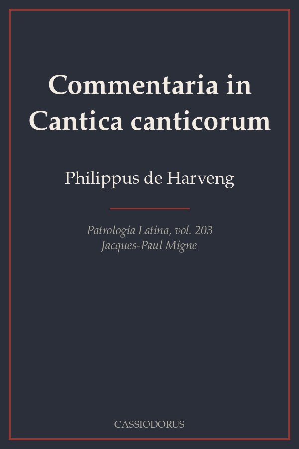 Commentaria in Cantica canticorum cover