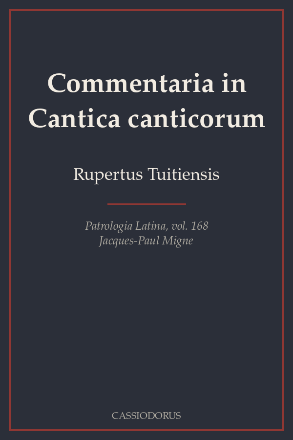 Commentaria in Cantica canticorum cover