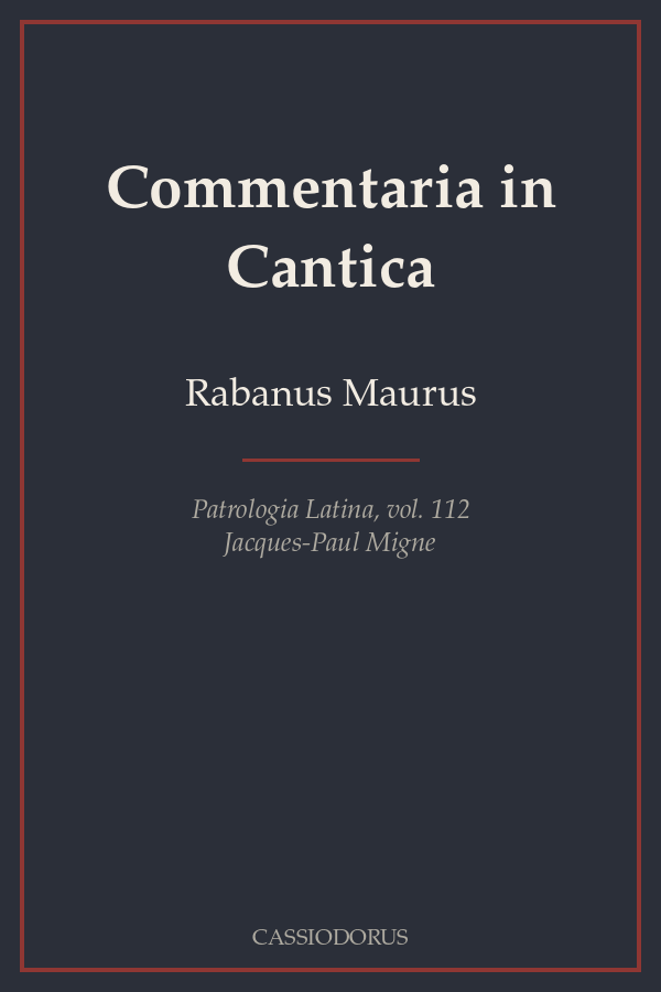 Commentaria in Cantica cover