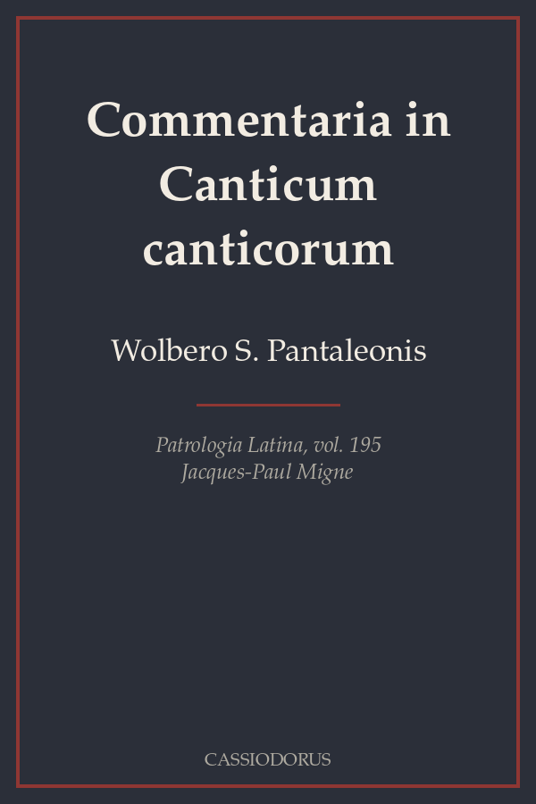 Commentaria in Canticum canticorum cover