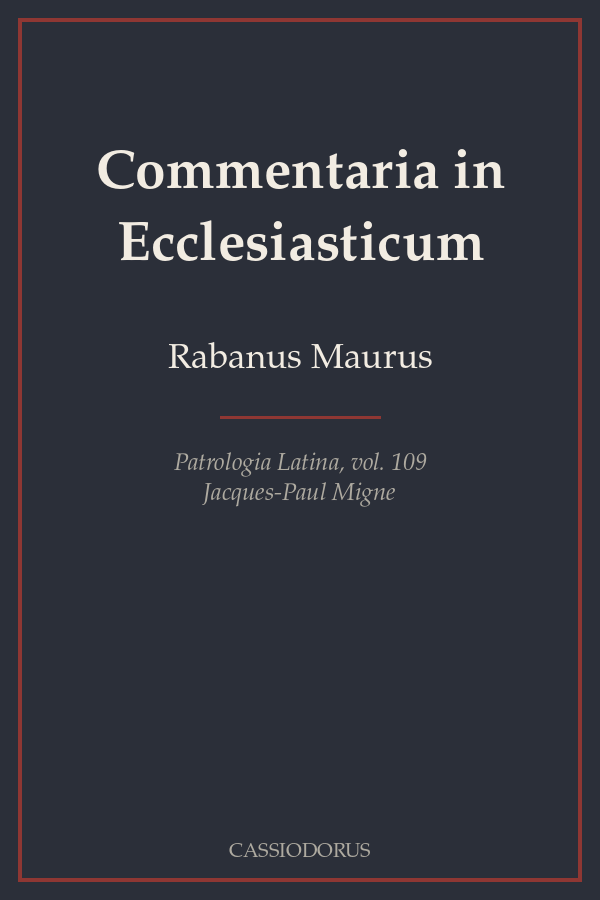 Commentaria in Ecclesiasticum cover