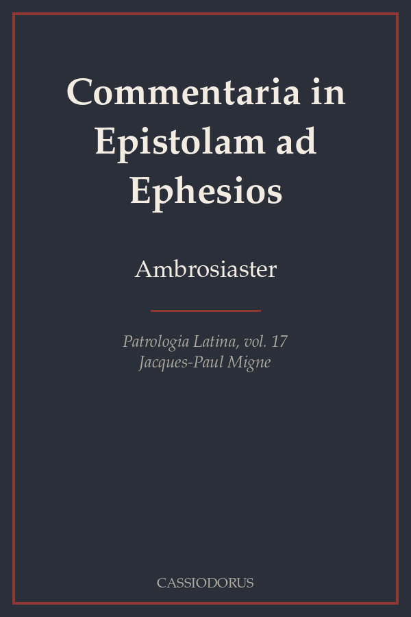 Commentaria in Epistolam ad Ephesios cover