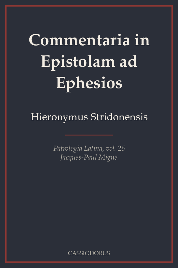 Commentaria in Epistolam ad Ephesios cover