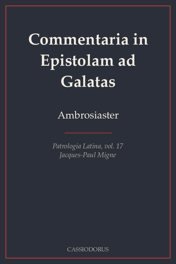 Commentaria in Epistolam ad Galatas cover