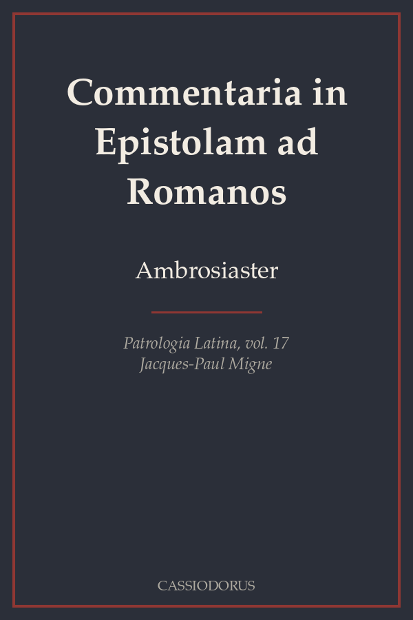 Commentaria in Epistolam ad Romanos cover