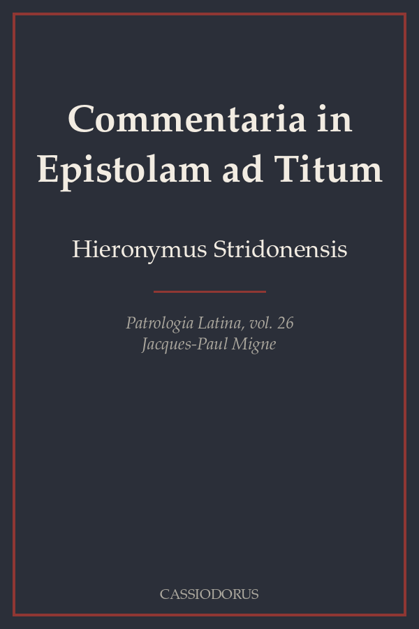 Commentaria in Epistolam ad Titum cover