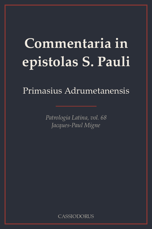 Commentaria in epistolas S. Pauli cover