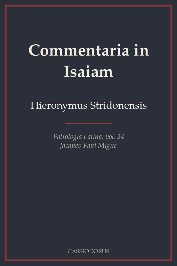 Commentaria in Isaiam cover