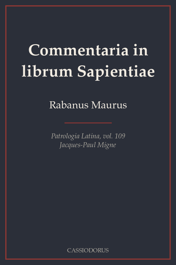 Commentaria in librum Sapientiae cover