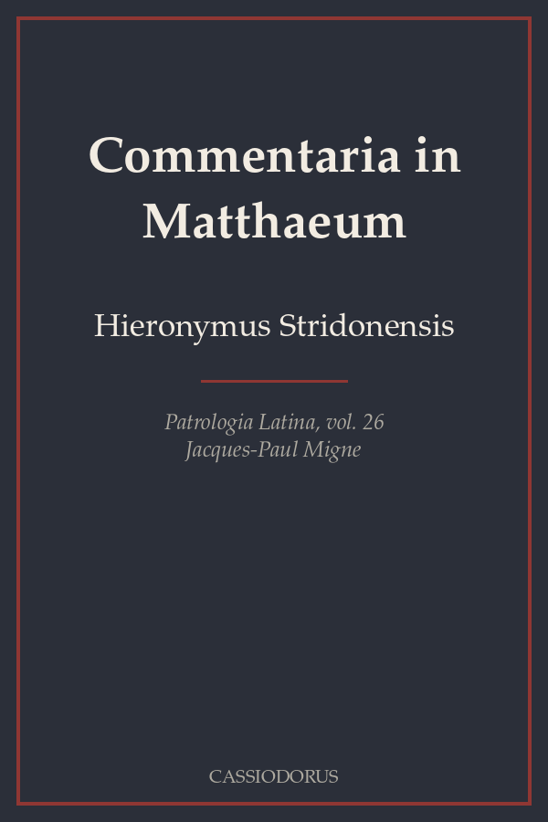 Commentaria in Matthaeum cover