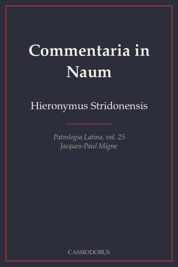 Commentaria in Naum cover