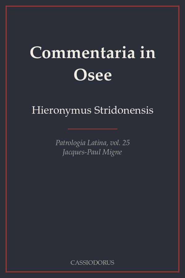 Commentaria in Osee cover
