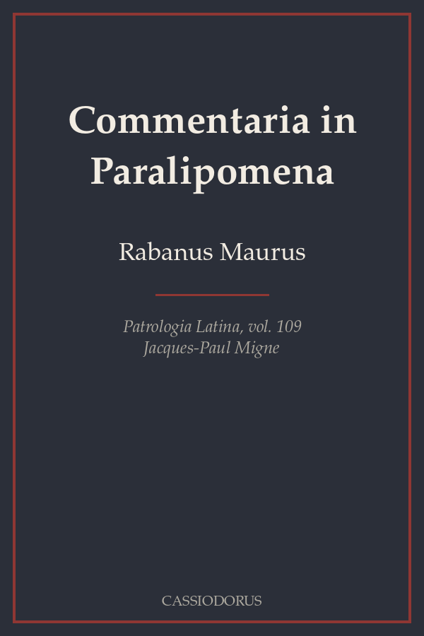 Commentaria in Paralipomena cover