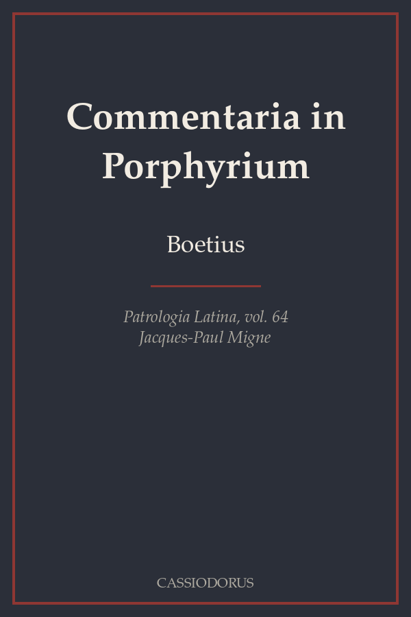 Commentaria in Porphyrium cover