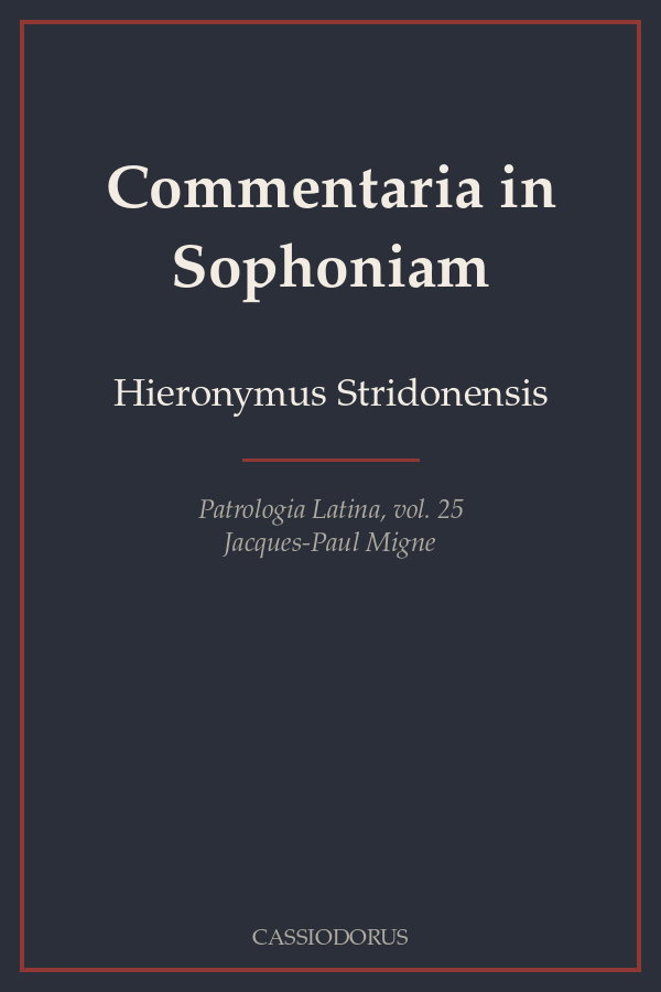 Commentaria in Sophoniam cover
