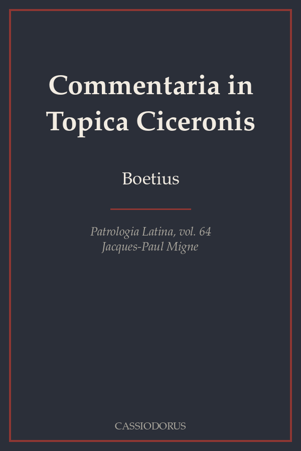 Commentaria in Topica Ciceronis cover