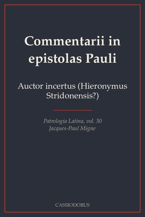 Commentarii in epistolas Pauli cover